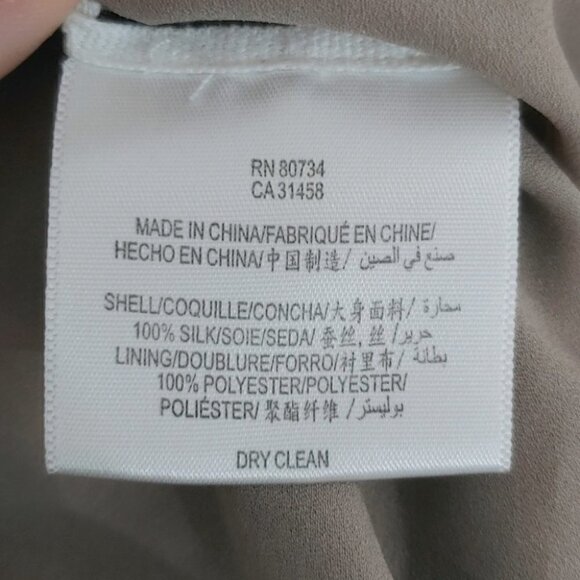 BCBGMAXAZRIA 100% silk stripes navy and taupe mini dress - Picture 11 of 11